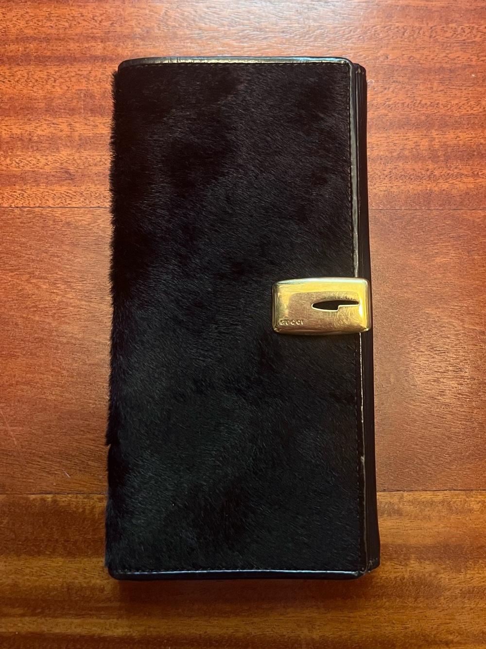 RARE Gucci by Tom Ford Chocolate Brown Leather and Pony Hair wallet  🤎